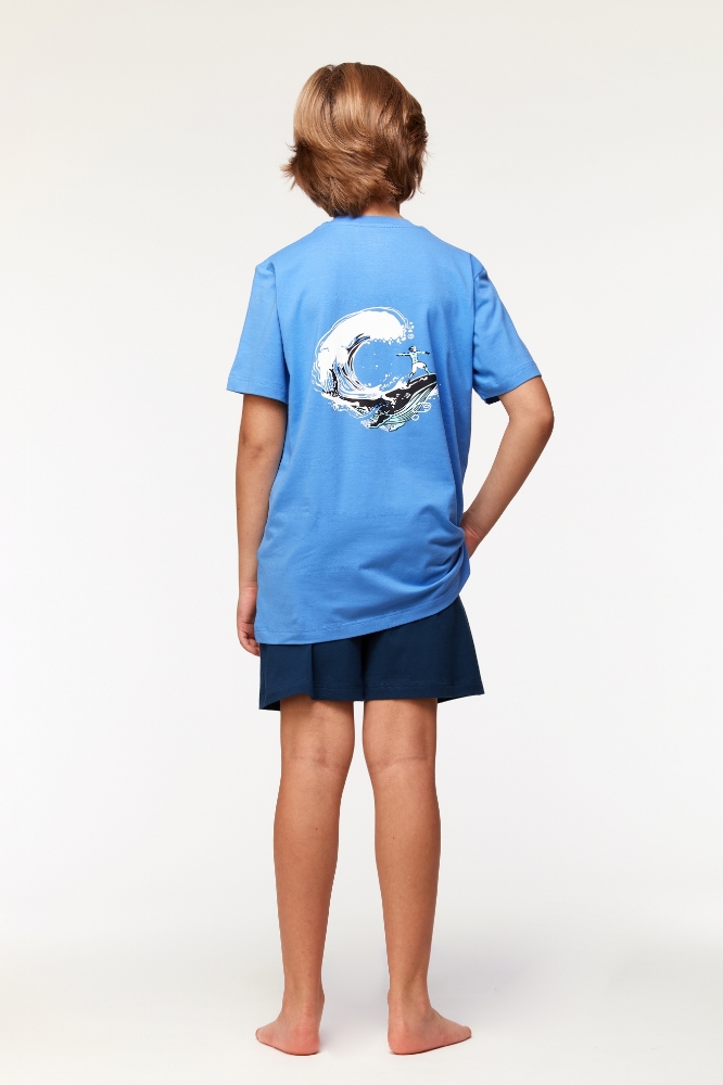 2-8 Yaş Erkek Çocuk Pijama-Qrs - 866-Deniz Mavisi